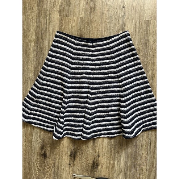 Theory Womens A Line Flare Mini Skirt Blue & White Stripe Size 4 - Picture 3 of 7